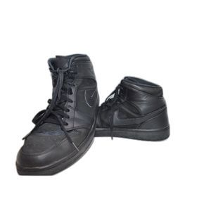 Nike Air Jordan 1 Mid Triple Black 554724-011 Men's Shoes Size 14